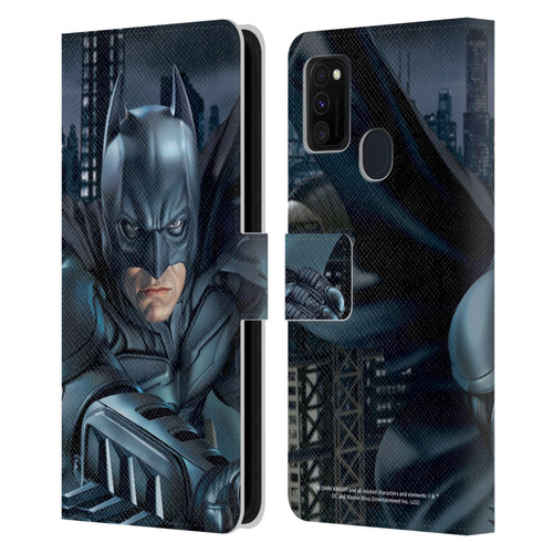 The Dark Knight Character Art Batman Leather Book Wallet Case Cover For Samsung Galaxy M30s (2019)/M21 (2020)