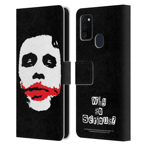 The Dark Knight Character Art Joker Face Leather Book Wallet Case Cover For Samsung Galaxy M30s (2019)/M21 (2020)