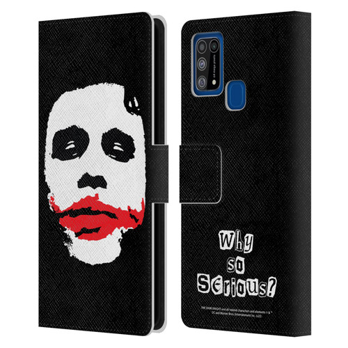 The Dark Knight Character Art Joker Face Leather Book Wallet Case Cover For Samsung Galaxy M31 (2020)