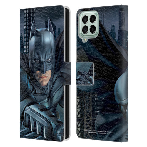 The Dark Knight Character Art Batman Leather Book Wallet Case Cover For Samsung Galaxy M53 (2022)