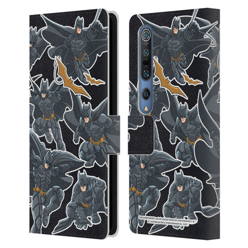 The Dark Knight Character Art Batman Sticker Collage Leather Book Wallet Case Cover For Xiaomi Mi 10 5G / Mi 10 Pro 5G