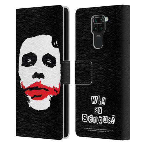 The Dark Knight Character Art Joker Face Leather Book Wallet Case Cover For Xiaomi Redmi Note 9 / Redmi 10X 4G