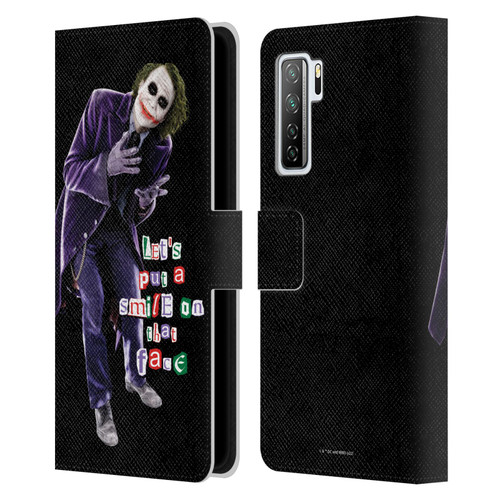 The Dark Knight Graphics Joker Put A Smile Leather Book Wallet Case Cover For Huawei Nova 7 SE/P40 Lite 5G