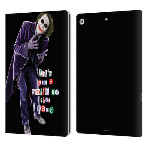 The Dark Knight Graphics Joker Put A Smile Leather Book Wallet Case Cover For Apple iPad 10.2 2019/2020/2021