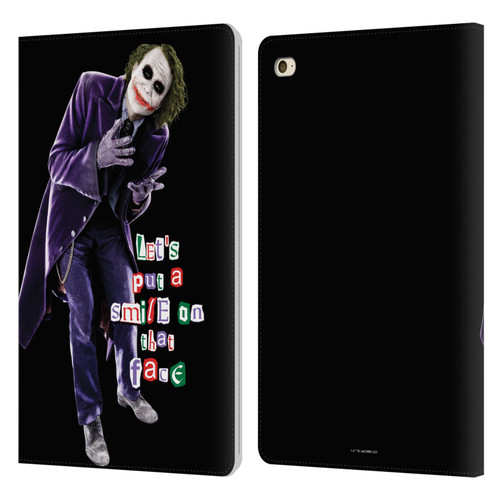 The Dark Knight Graphics Joker Put A Smile Leather Book Wallet Case Cover For Apple iPad mini 4