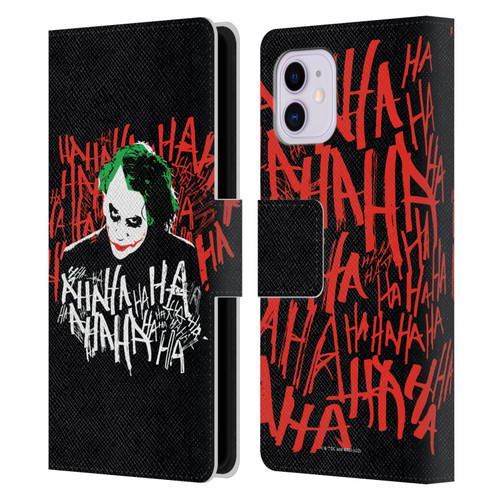 The Dark Knight Graphics Joker Laugh Leather Book Wallet Case Cover For Apple iPhone 11