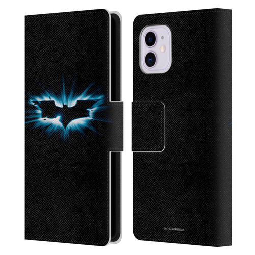 The Dark Knight Graphics Logo Black Leather Book Wallet Case Cover For Apple iPhone 11