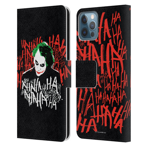 The Dark Knight Graphics Joker Laugh Leather Book Wallet Case Cover For Apple iPhone 12 / iPhone 12 Pro