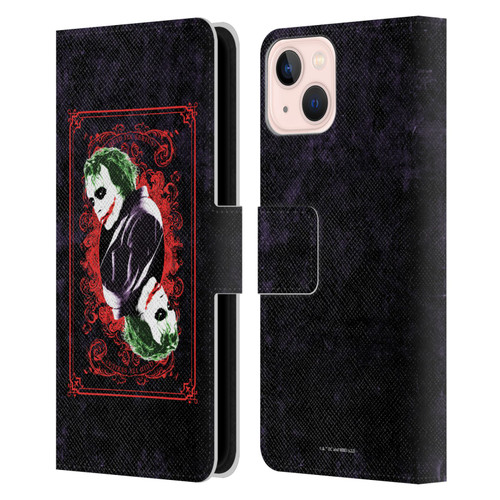 The Dark Knight Graphics Joker Card Leather Book Wallet Case Cover For Apple iPhone 13