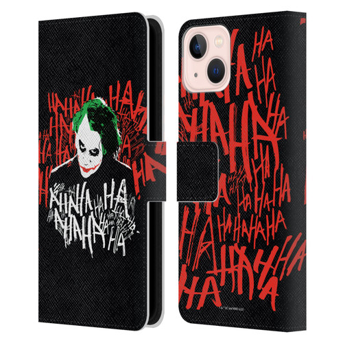 The Dark Knight Graphics Joker Laugh Leather Book Wallet Case Cover For Apple iPhone 13