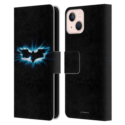 The Dark Knight Graphics Logo Black Leather Book Wallet Case Cover For Apple iPhone 13