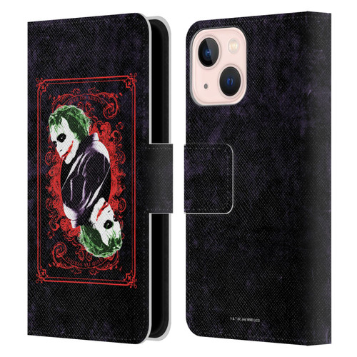 The Dark Knight Graphics Joker Card Leather Book Wallet Case Cover For Apple iPhone 13 Mini