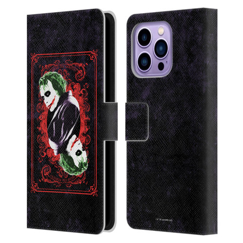 The Dark Knight Graphics Joker Card Leather Book Wallet Case Cover For Apple iPhone 14 Pro Max