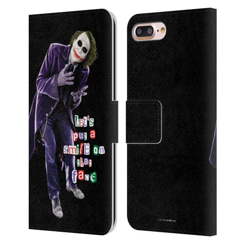 The Dark Knight Graphics Joker Put A Smile Leather Book Wallet Case Cover For Apple iPhone 7 Plus / iPhone 8 Plus