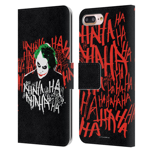 The Dark Knight Graphics Joker Laugh Leather Book Wallet Case Cover For Apple iPhone 7 Plus / iPhone 8 Plus