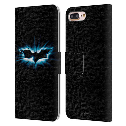 The Dark Knight Graphics Logo Black Leather Book Wallet Case Cover For Apple iPhone 7 Plus / iPhone 8 Plus