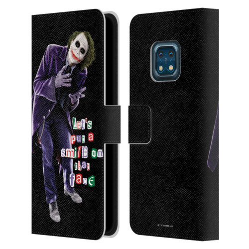 The Dark Knight Graphics Joker Put A Smile Leather Book Wallet Case Cover For Nokia XR20