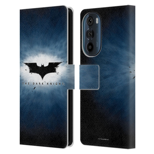 The Dark Knight Graphics Logo Leather Book Wallet Case Cover For Motorola Edge 30