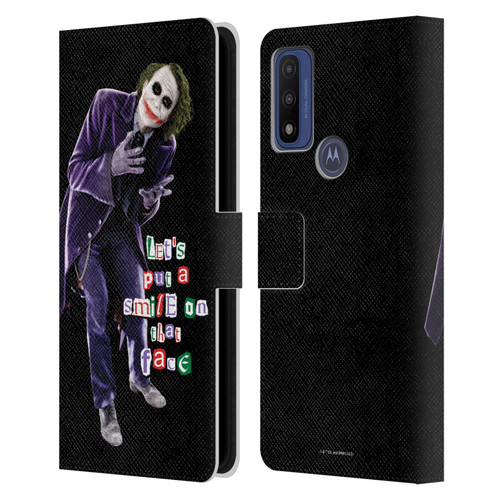 The Dark Knight Graphics Joker Put A Smile Leather Book Wallet Case Cover For Motorola G Pure