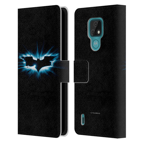 The Dark Knight Graphics Logo Black Leather Book Wallet Case Cover For Motorola Moto E7