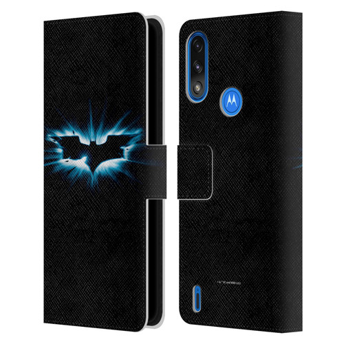 The Dark Knight Graphics Logo Black Leather Book Wallet Case Cover For Motorola Moto E7 Power / Moto E7i Power