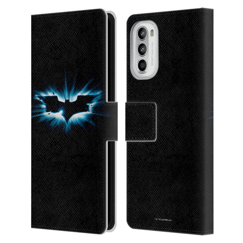 The Dark Knight Graphics Logo Black Leather Book Wallet Case Cover For Motorola Moto G52