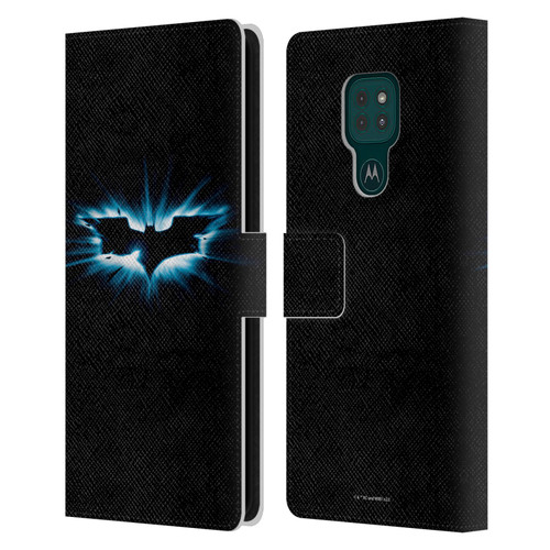 The Dark Knight Graphics Logo Black Leather Book Wallet Case Cover For Motorola Moto G9 Play