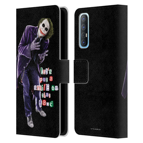 The Dark Knight Graphics Joker Put A Smile Leather Book Wallet Case Cover For OPPO Find X2 Neo 5G