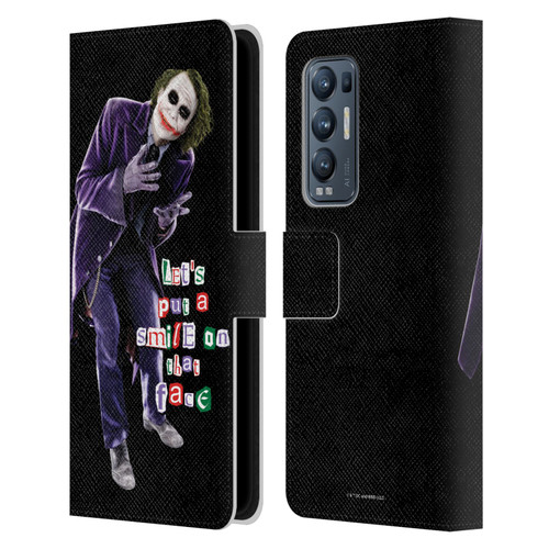 The Dark Knight Graphics Joker Put A Smile Leather Book Wallet Case Cover For OPPO Find X3 Neo / Reno5 Pro+ 5G