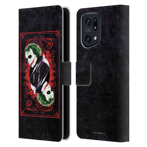 The Dark Knight Graphics Joker Card Leather Book Wallet Case Cover For OPPO Find X5 Pro