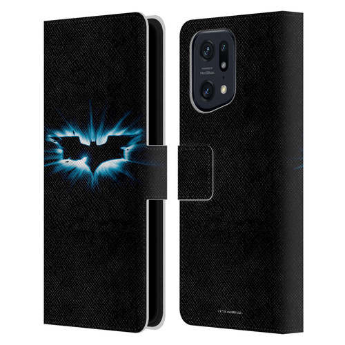 The Dark Knight Graphics Logo Black Leather Book Wallet Case Cover For OPPO Find X5 Pro