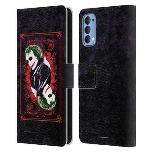 The Dark Knight Graphics Joker Card Leather Book Wallet Case Cover For OPPO Reno 4 5G