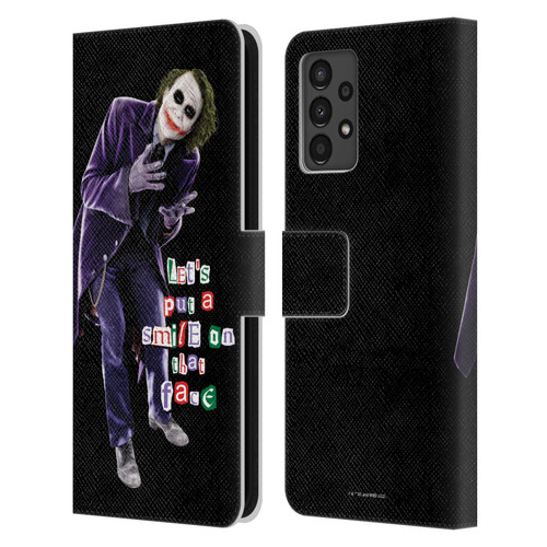 The Dark Knight Graphics Joker Put A Smile Leather Book Wallet Case Cover For Samsung Galaxy A13 (2022)