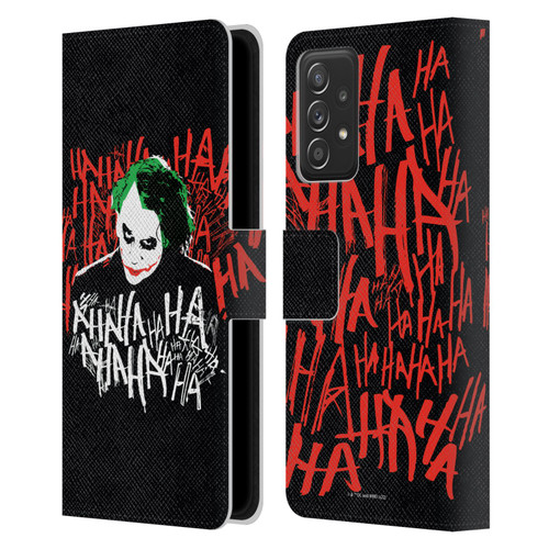 The Dark Knight Graphics Joker Laugh Leather Book Wallet Case Cover For Samsung Galaxy A52 / A52s / 5G (2021)