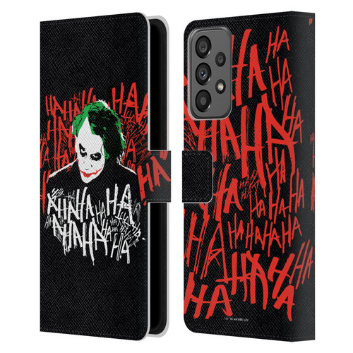 The Dark Knight Graphics Joker Laugh Leather Book Wallet Case Cover For Samsung Galaxy A73 5G (2022)