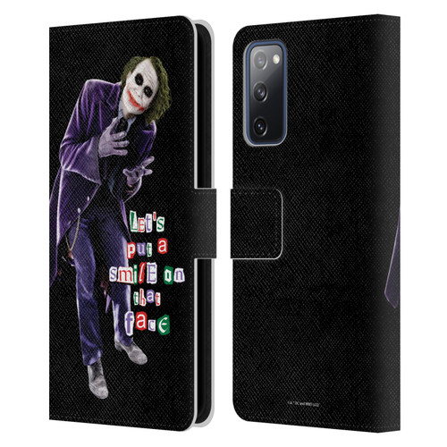 The Dark Knight Graphics Joker Put A Smile Leather Book Wallet Case Cover For Samsung Galaxy S20 FE / 5G