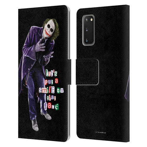The Dark Knight Graphics Joker Put A Smile Leather Book Wallet Case Cover For Samsung Galaxy S20 / S20 5G
