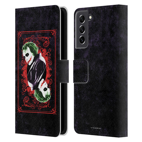 The Dark Knight Graphics Joker Card Leather Book Wallet Case Cover For Samsung Galaxy S21 FE 5G