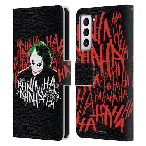 The Dark Knight Graphics Joker Laugh Leather Book Wallet Case Cover For Samsung Galaxy S21 5G