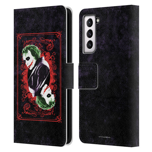 The Dark Knight Graphics Joker Card Leather Book Wallet Case Cover For Samsung Galaxy S21 5G