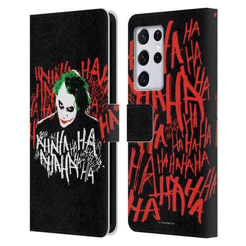 The Dark Knight Graphics Joker Laugh Leather Book Wallet Case Cover For Samsung Galaxy S21 Ultra 5G