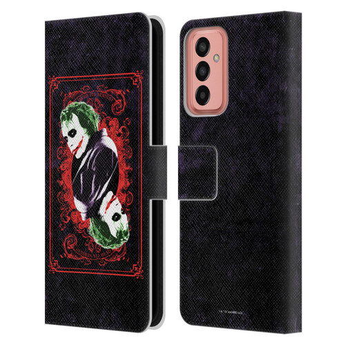 The Dark Knight Graphics Joker Card Leather Book Wallet Case Cover For Samsung Galaxy M13 (2022)