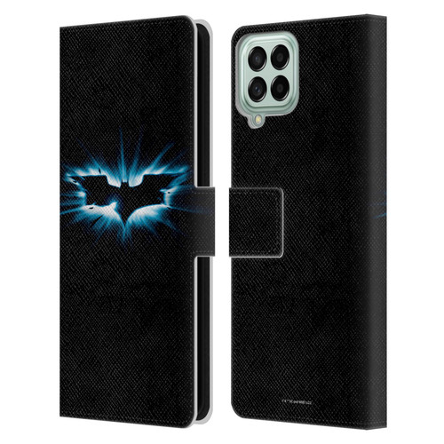 The Dark Knight Graphics Logo Black Leather Book Wallet Case Cover For Samsung Galaxy M33 (2022)