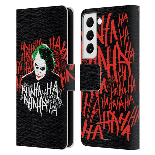 The Dark Knight Graphics Joker Laugh Leather Book Wallet Case Cover For Samsung Galaxy S22 5G