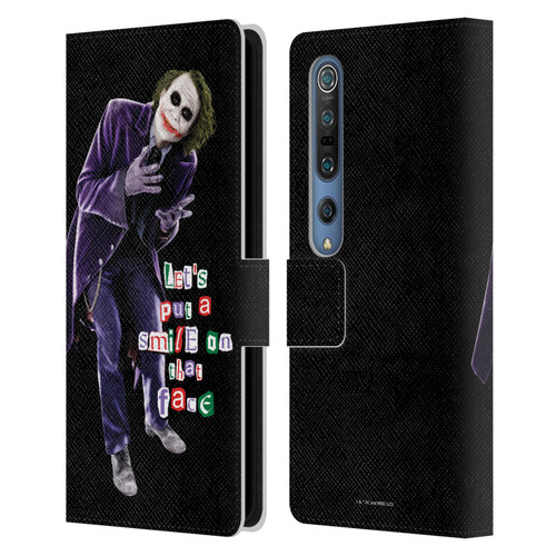 The Dark Knight Graphics Joker Put A Smile Leather Book Wallet Case Cover For Xiaomi Mi 10 5G / Mi 10 Pro 5G