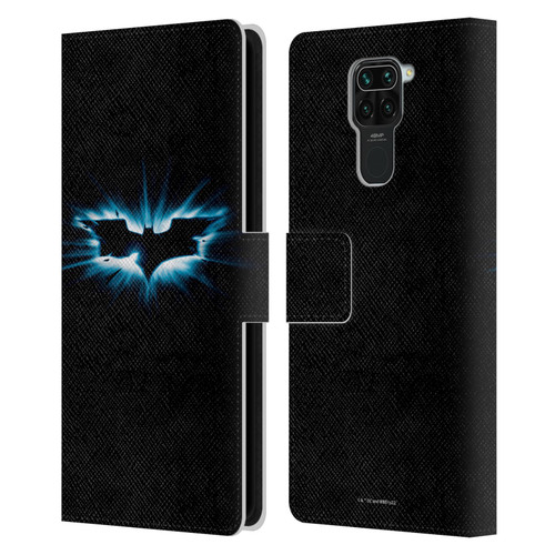 The Dark Knight Graphics Logo Black Leather Book Wallet Case Cover For Xiaomi Redmi Note 9 / Redmi 10X 4G