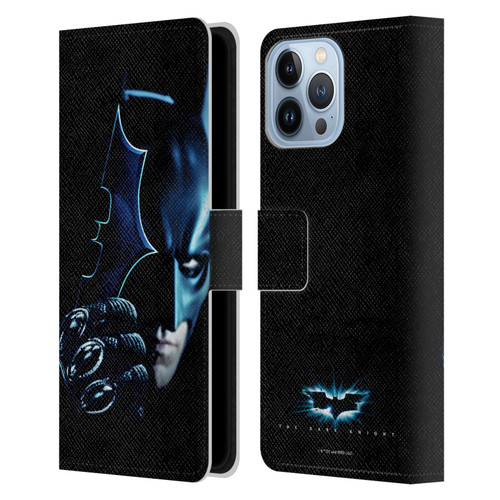 The Dark Knight Key Art Batman Batarang Leather Book Wallet Case Cover For Apple iPhone 13 Pro Max