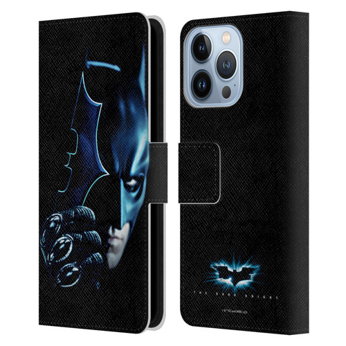 The Dark Knight Key Art Batman Batarang Leather Book Wallet Case Cover For Apple iPhone 13 Pro