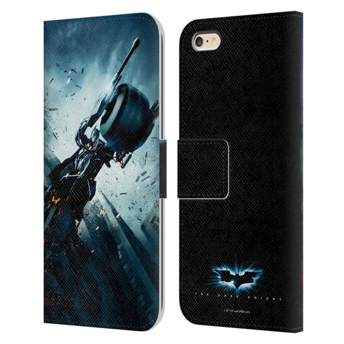 The Dark Knight Key Art Batman Batpod Leather Book Wallet Case Cover For Apple iPhone 6 Plus / iPhone 6s Plus
