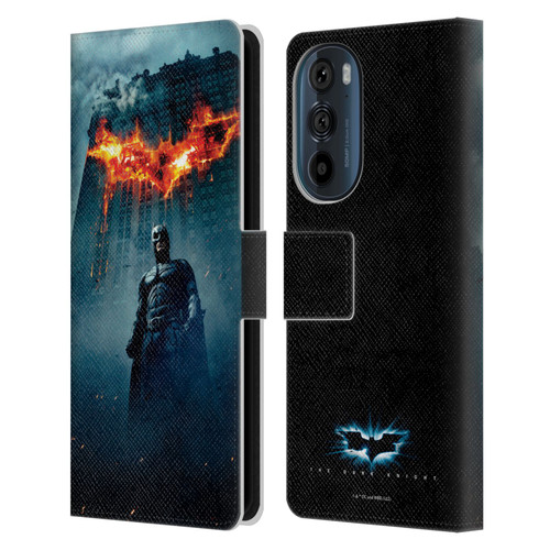The Dark Knight Key Art Batman Poster Leather Book Wallet Case Cover For Motorola Edge 30